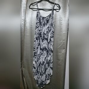 Black and White Leaf Print Dress